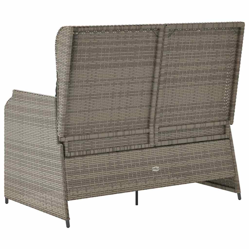 Banco de jardim com almofada Cinzeto Rattan Sintético