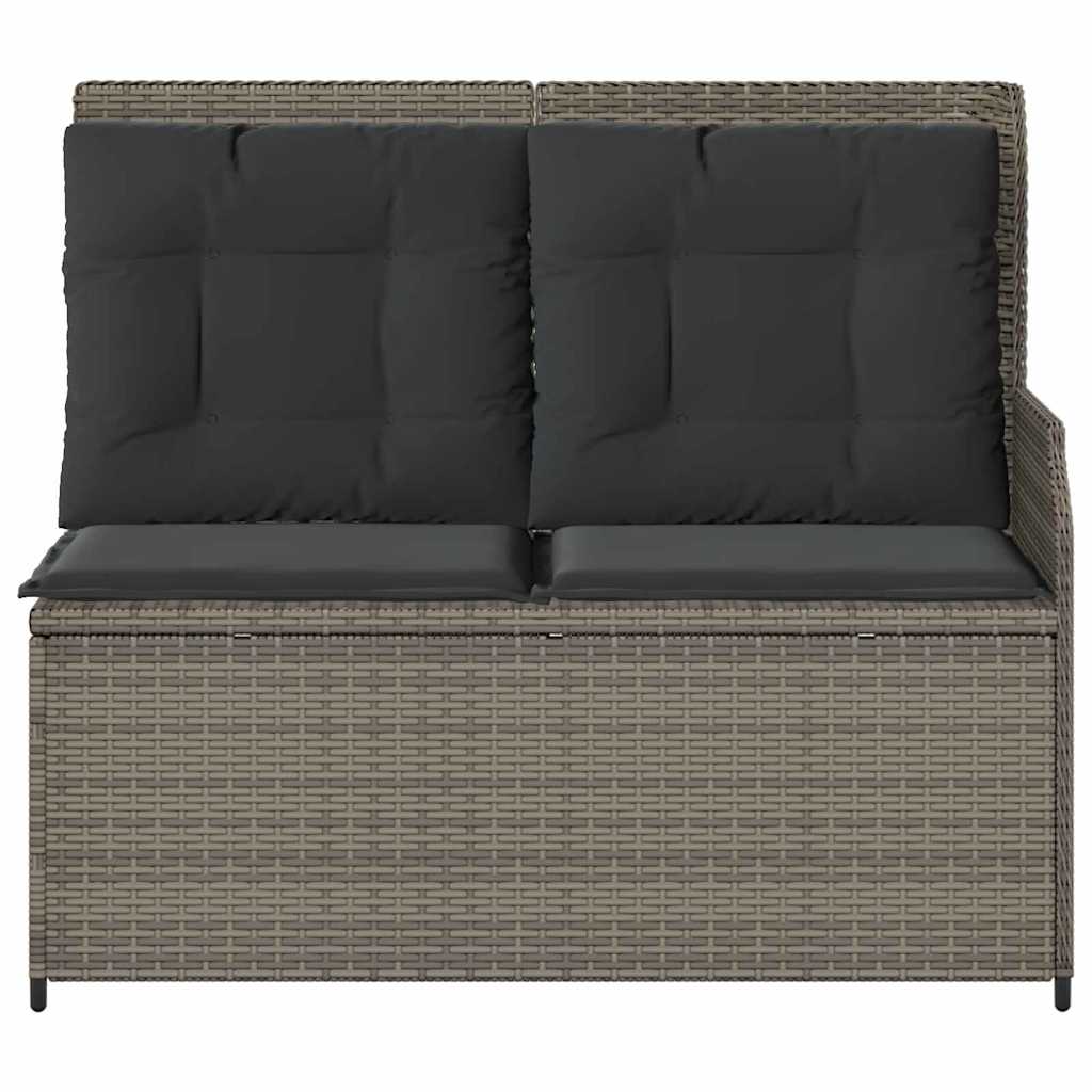 Banco de jardim com almofada Cinzeto Rattan Sintético