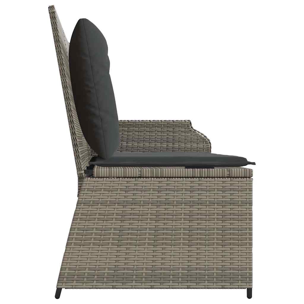 Banco de jardim com almofada Cinzeto Rattan Sintético