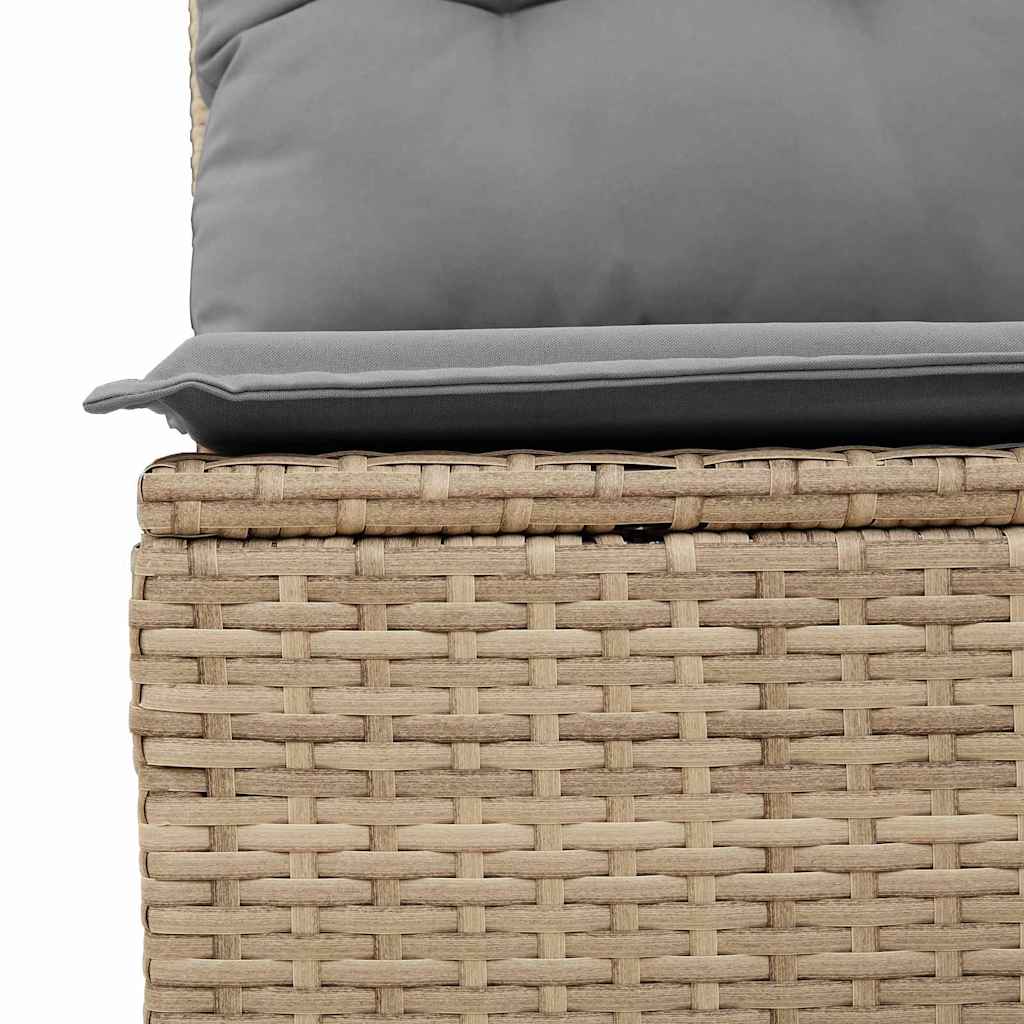 Banco de jardim com almofada Bege Rattan Sintético