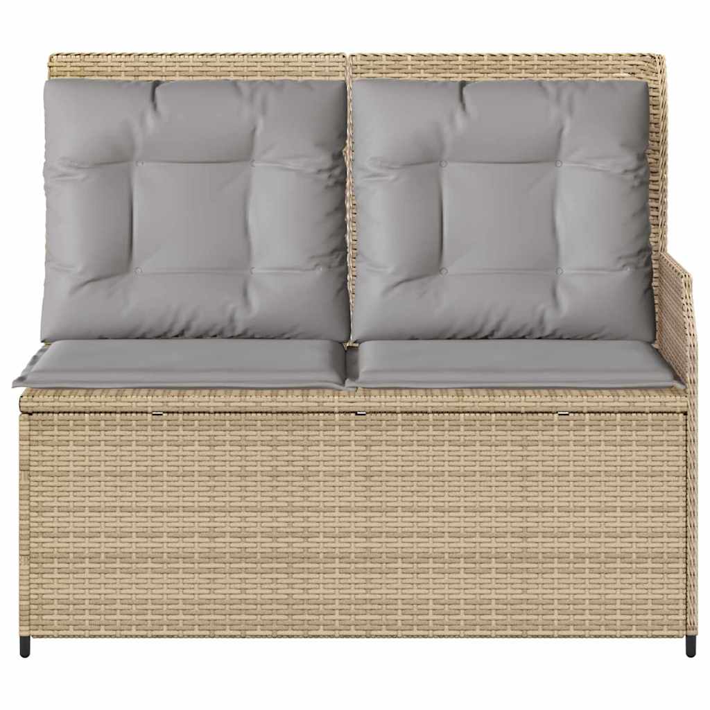 Banco de jardim com almofada Bege Rattan Sintético