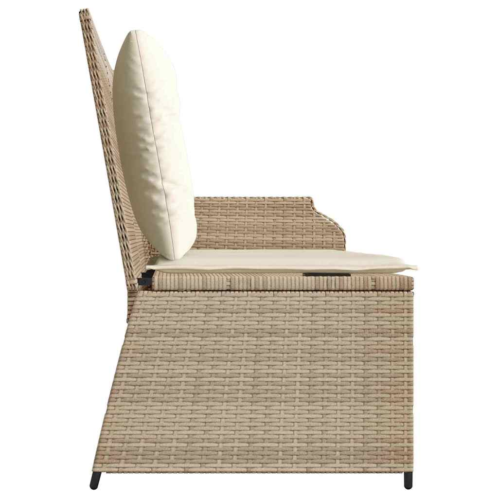Banco de jardim com almofada Bege Rattan Sintético