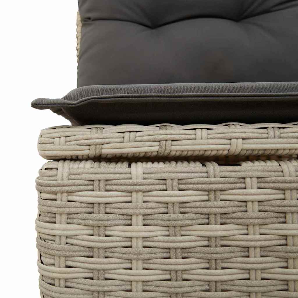 Banco de jardim com almofada Cinzento-claro Rattan Sintético