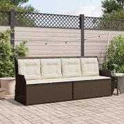 Banco de jardim com almofada Castanho Rattan Sintético