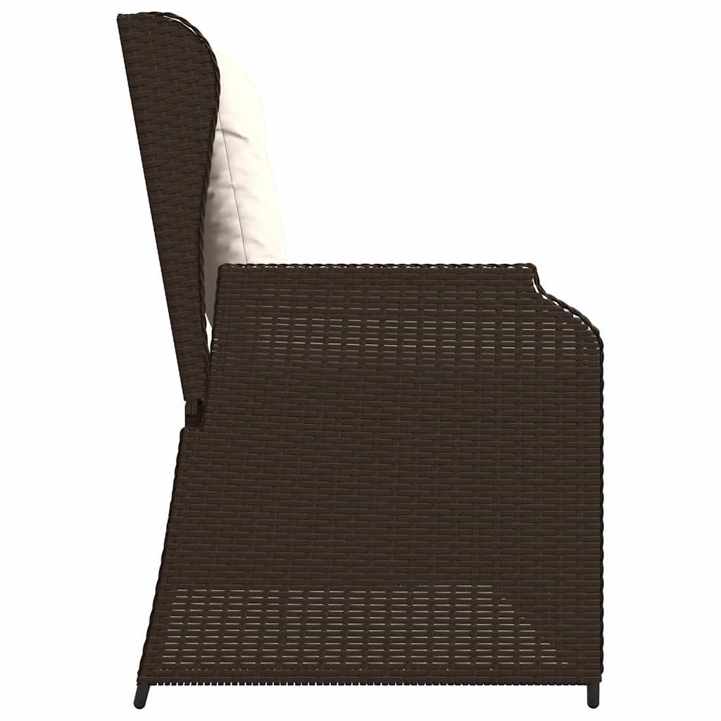 Banco de jardim com almofada Castanho Rattan Sintético