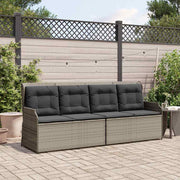 Banco de jardim com almofada Cinzeto Rattan Sintético