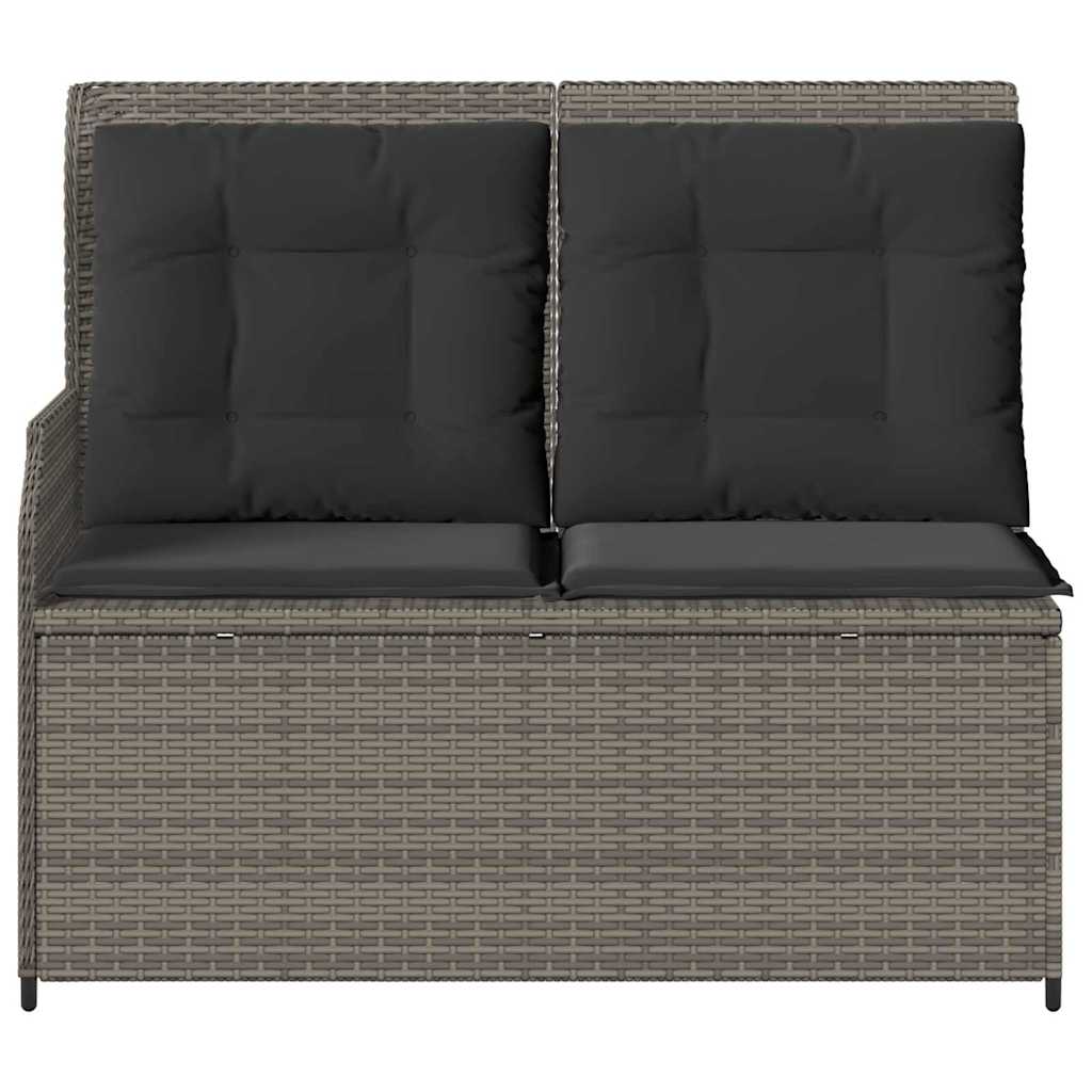 Banco de jardim com almofada Cinzeto Rattan Sintético