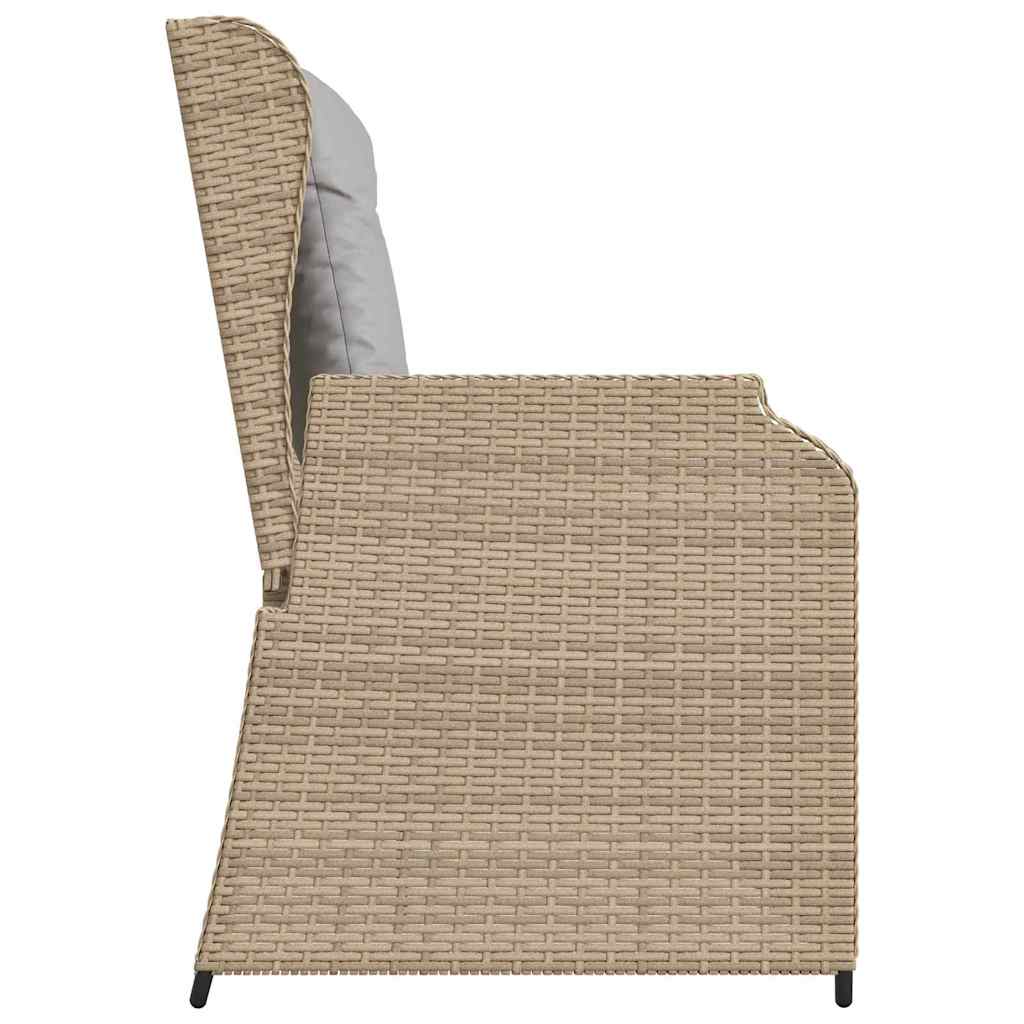 Banco de jardim com almofada Bege Rattan Sintético