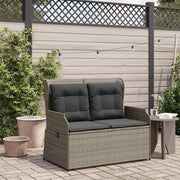 Banco de jardim com almofada Cinzeto Rattan Sintético