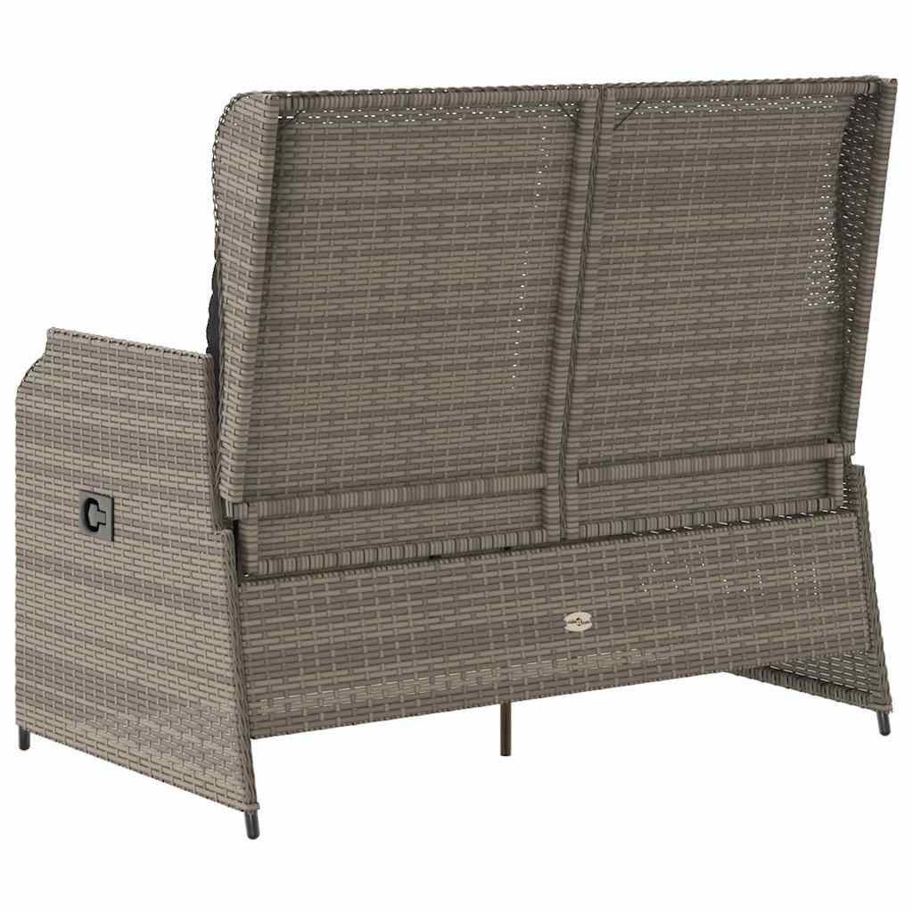 Banco de jardim com almofada Cinzeto Rattan Sintético