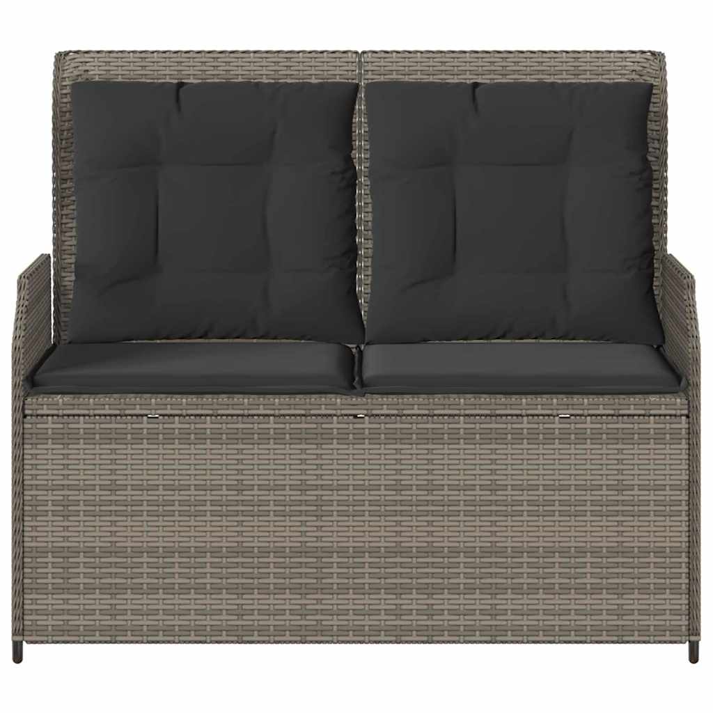 Banco de jardim com almofada Cinzeto Rattan Sintético