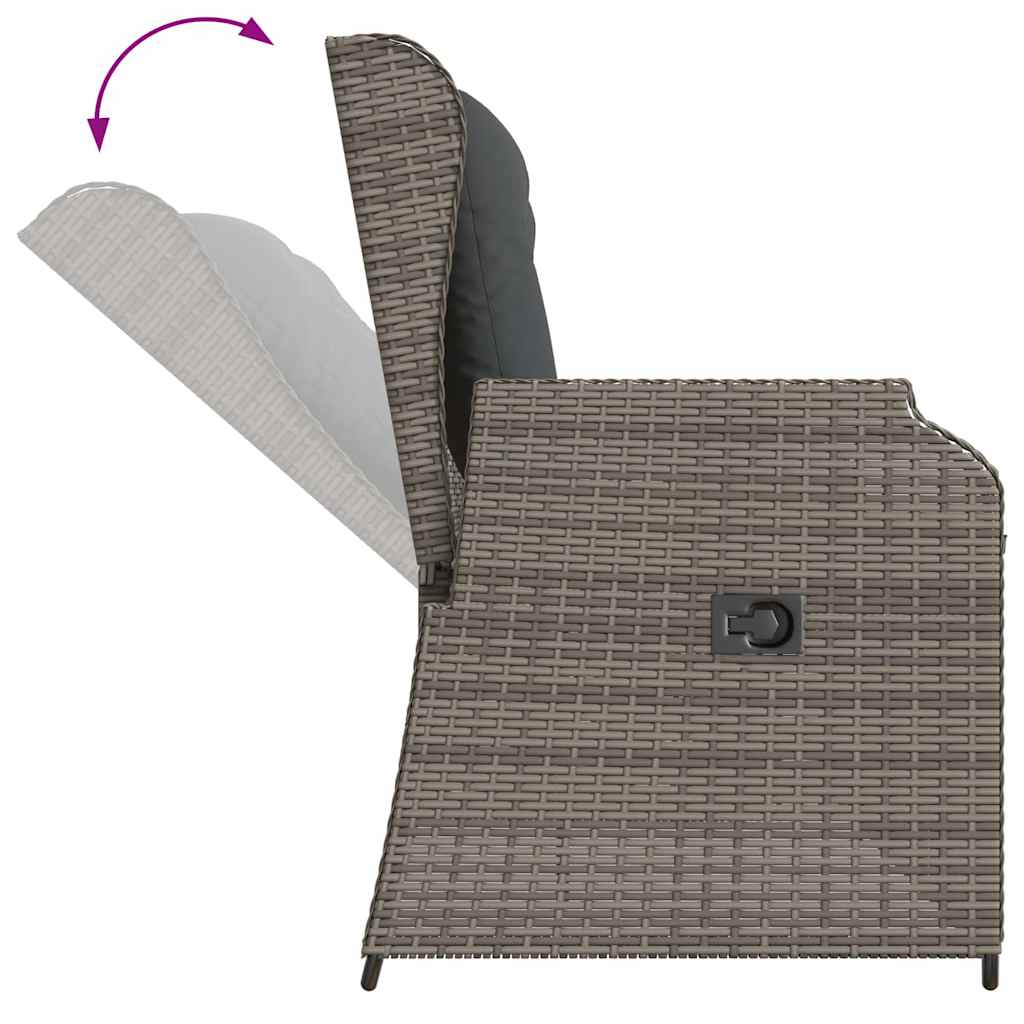 Banco de jardim com almofada Cinzeto Rattan Sintético