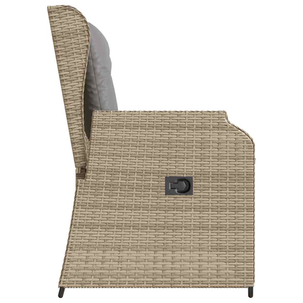 Banco de jardim com almofada Bege Rattan Sintético