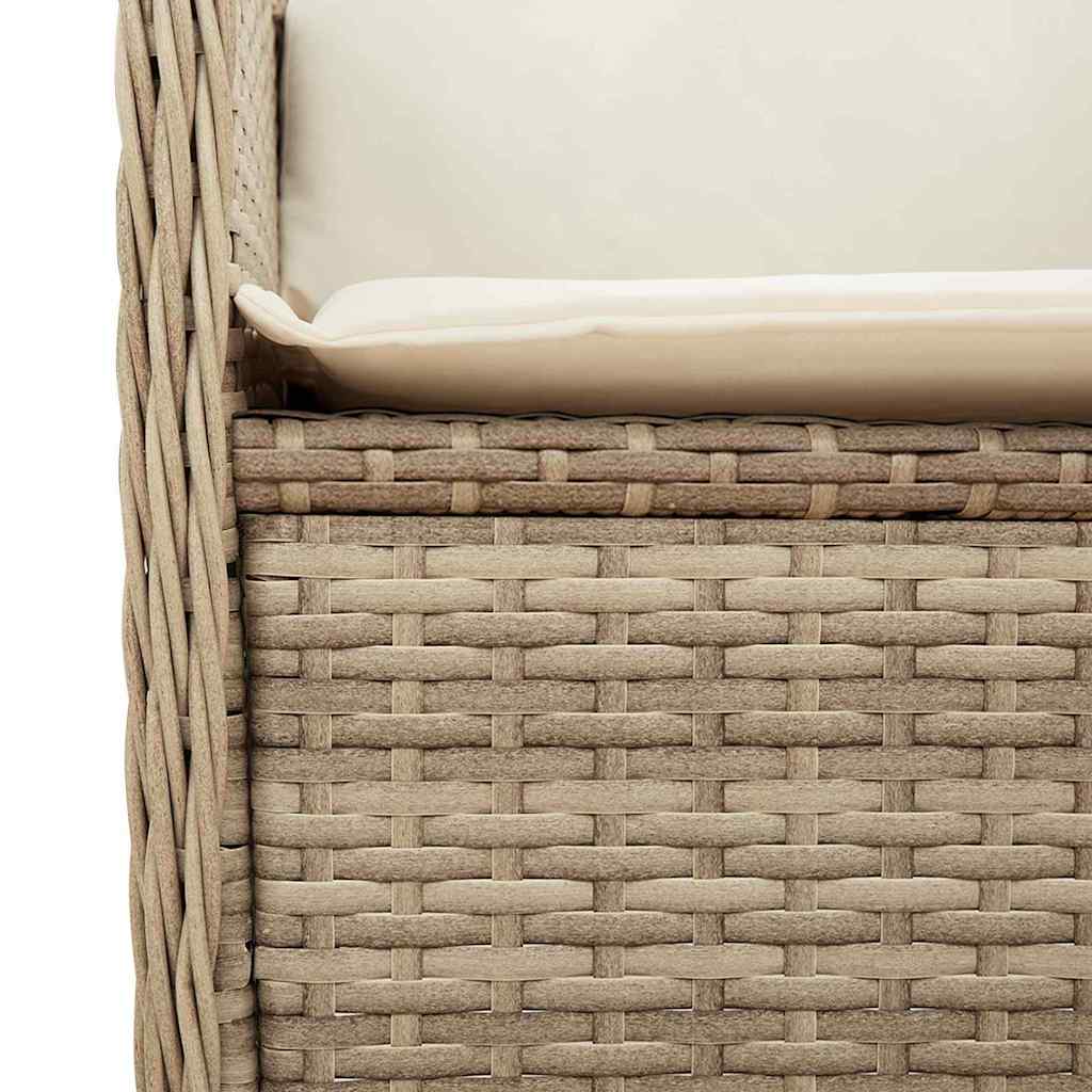 Banco de jardim com almofada Bege Rattan Sintético