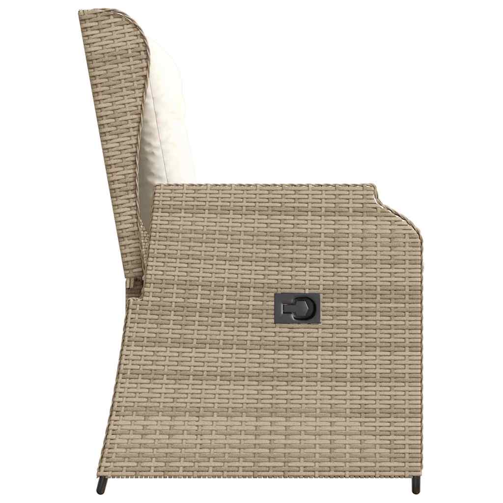 Banco de jardim com almofada Bege Rattan Sintético