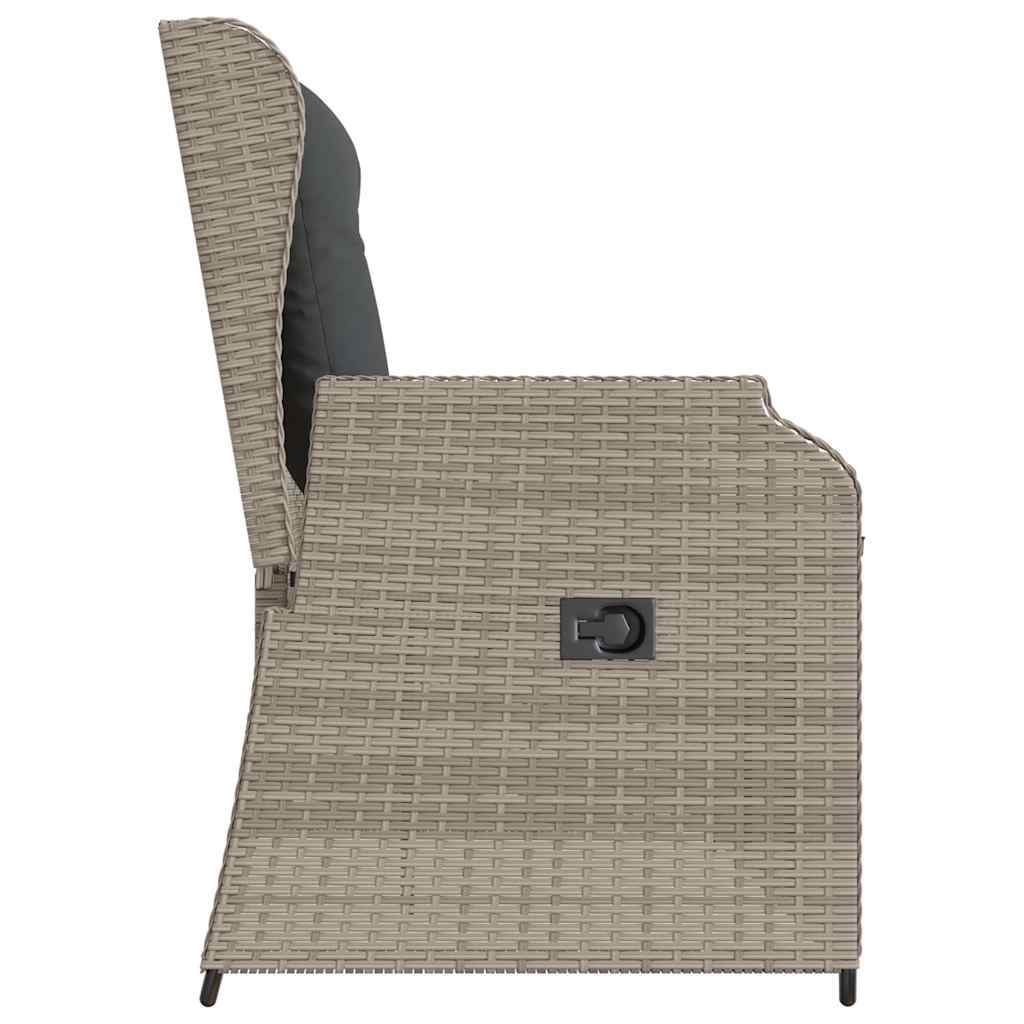 Banco de jardim com almofada Cinzento-claro Rattan Sintético