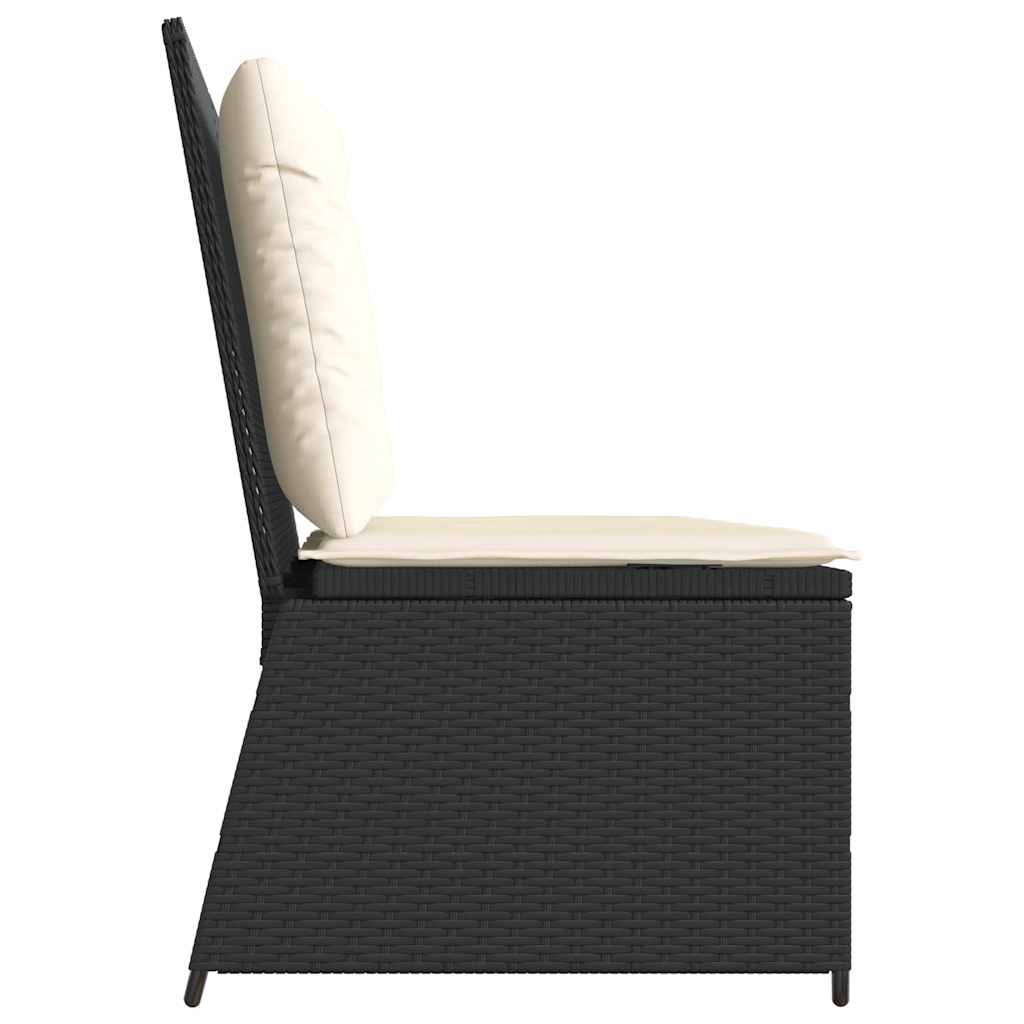 Banco de jardim com almofada Preto Rattan Sintético