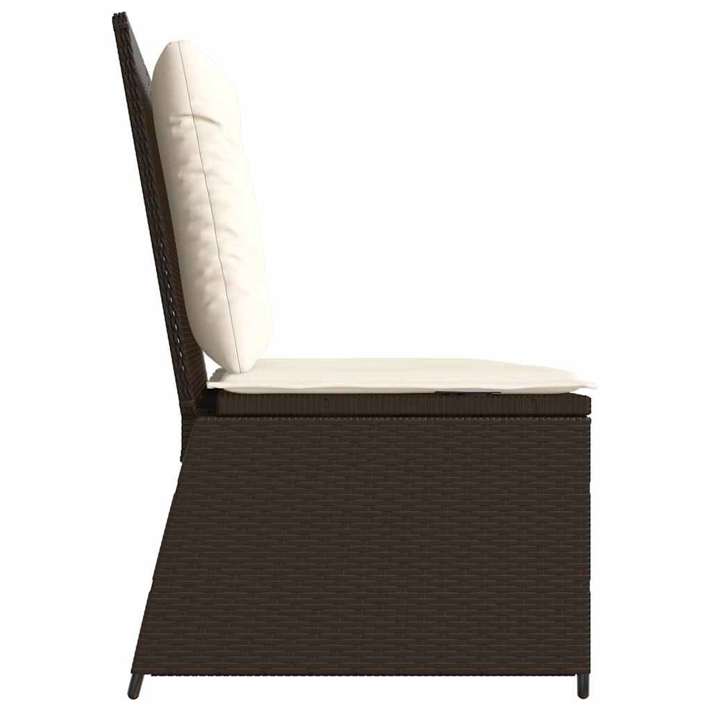 Banco de jardim com almofada Castanho Rattan Sintético