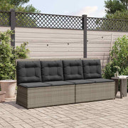 Banco de jardim com almofada Cinzeto Rattan Sintético
