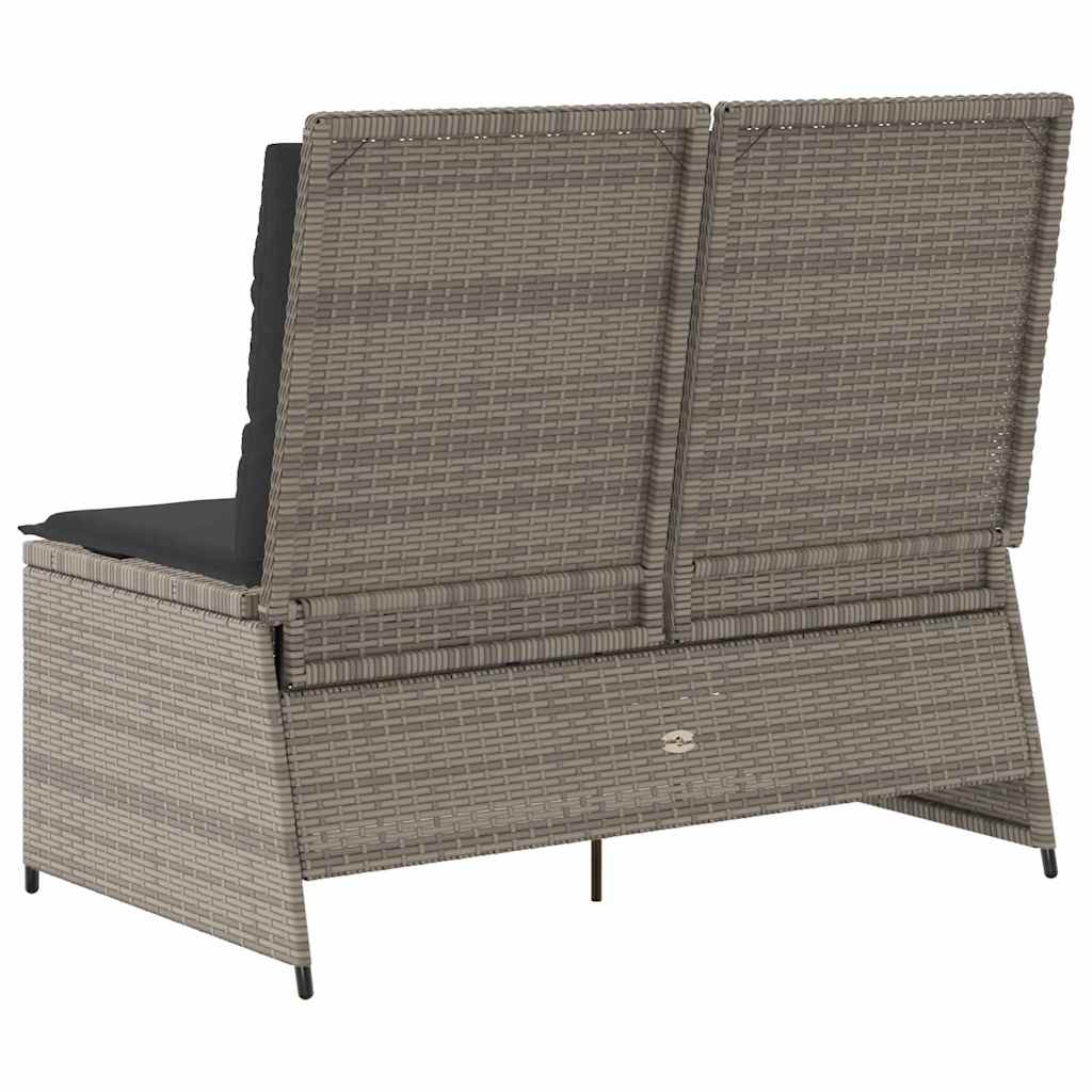 Banco de jardim com almofada Cinzeto Rattan Sintético