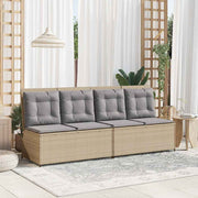 Banco de jardim com almofada Bege Rattan Sintético