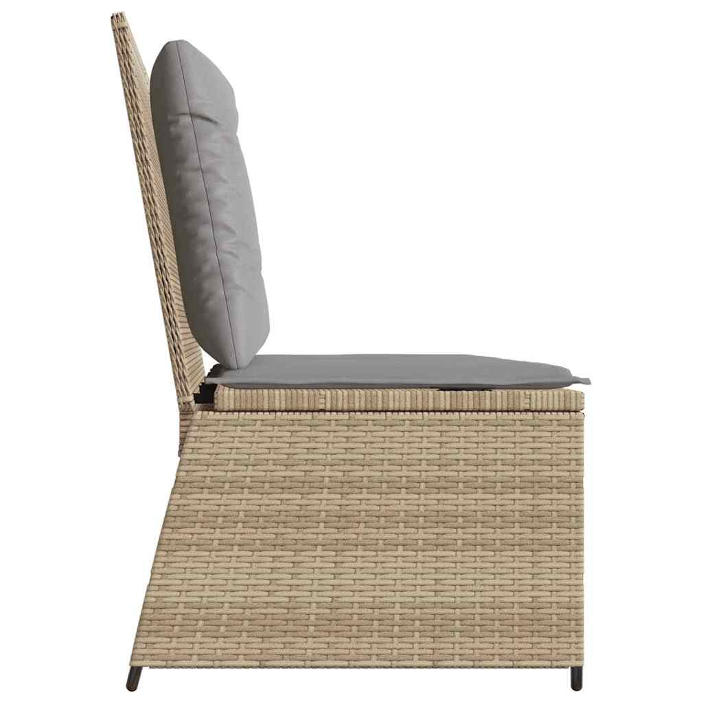 Banco de jardim com almofada Bege Rattan Sintético