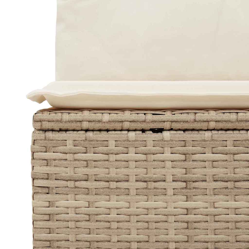 Banco de jardim com almofada Bege Rattan Sintético