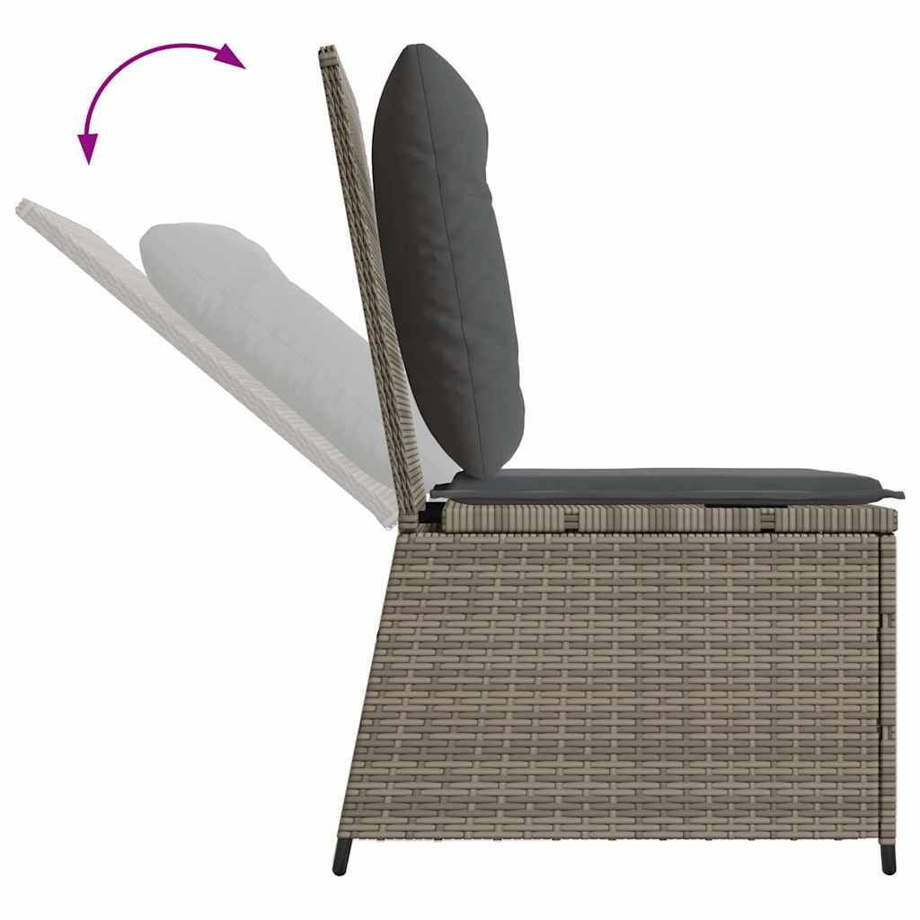Sofá de jardim com almofada Cinzeto Rattan Sintético