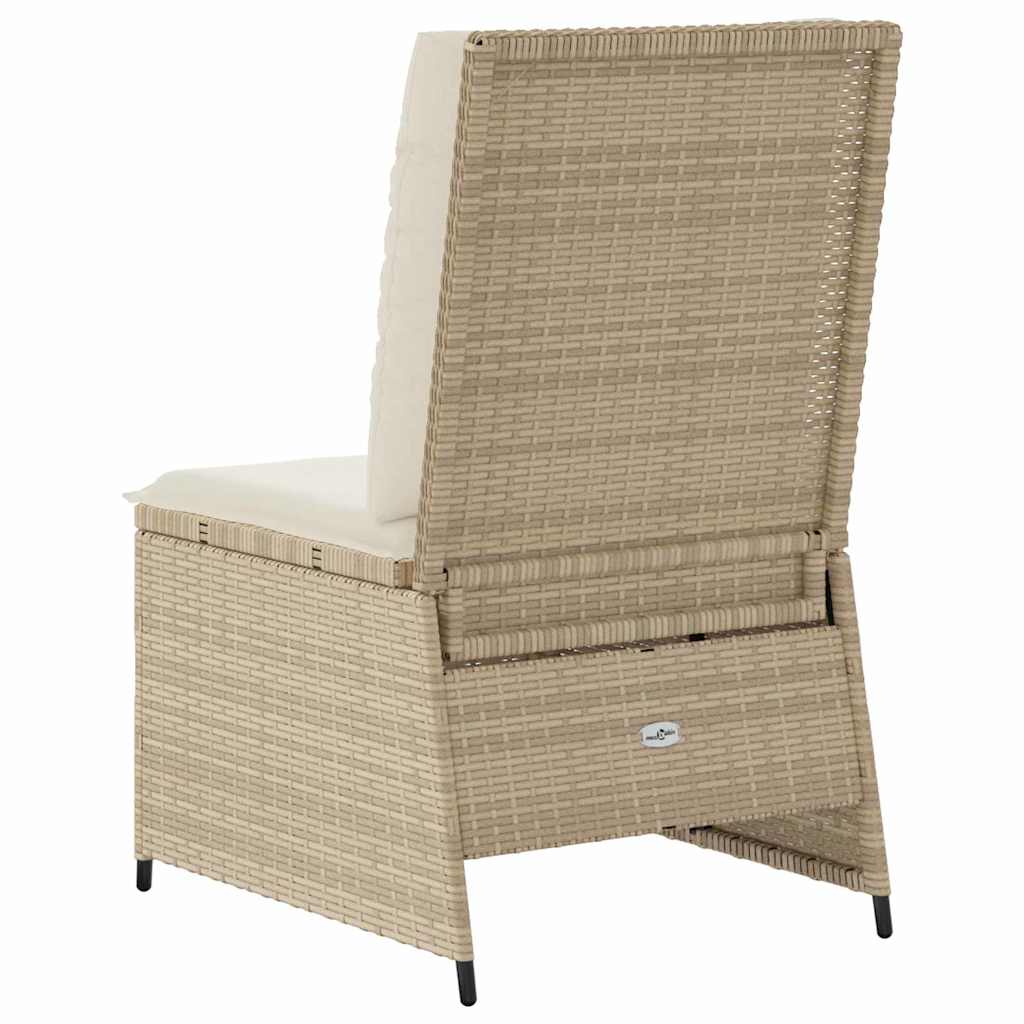 Sofá de jardim com almofada Bege Rattan Sintético