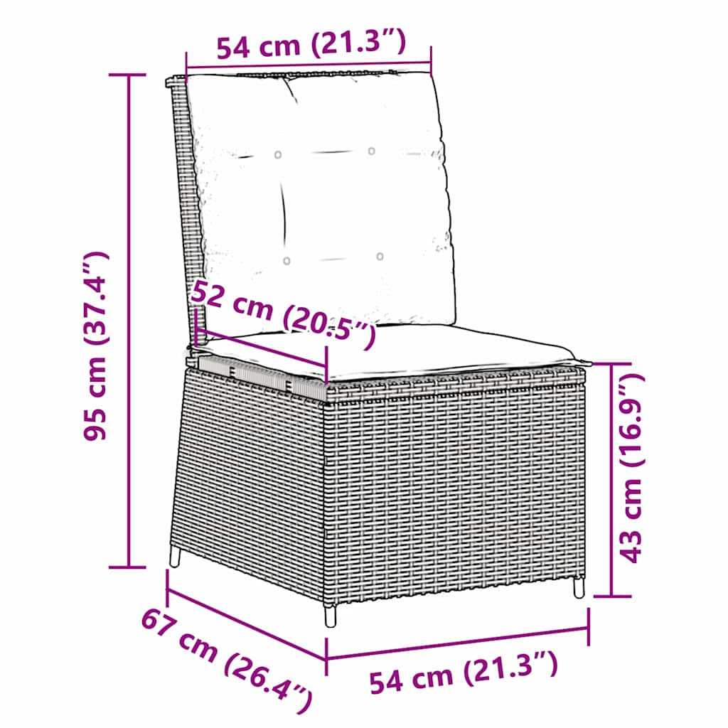 Sofá de jardim com almofada Bege Rattan Sintético