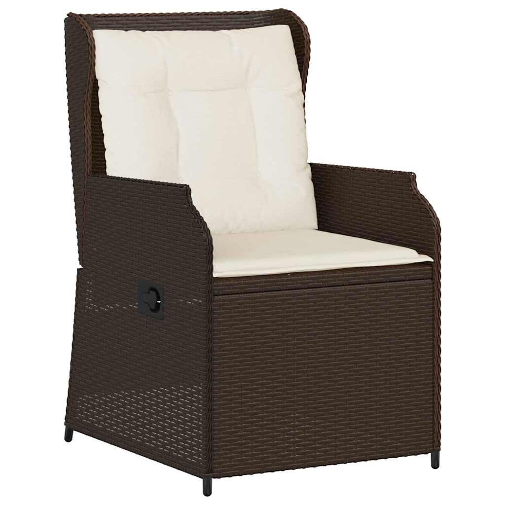Banco de jardim com almofada 2 pcs Castanho Rattan Sintético