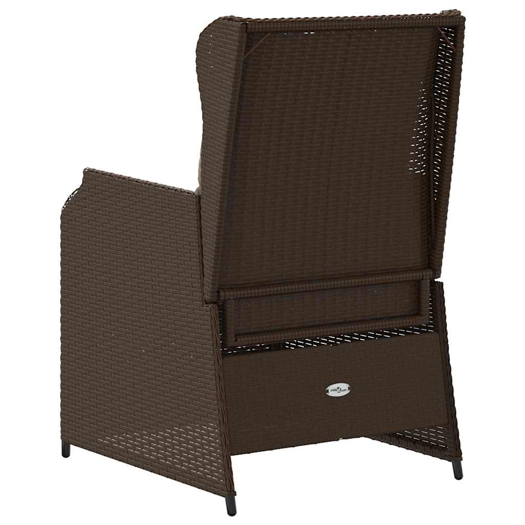 Banco de jardim com almofada 2 pcs Castanho Rattan Sintético
