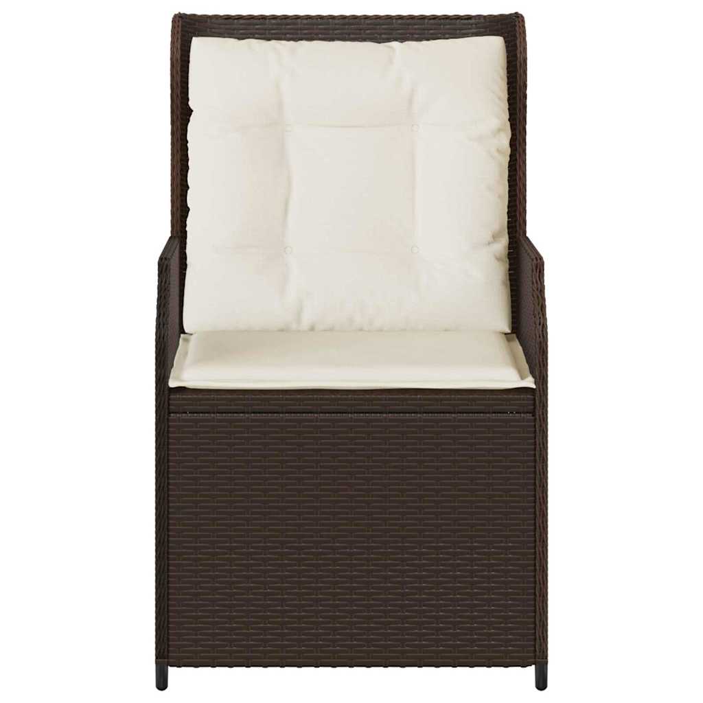 Banco de jardim com almofada 2 pcs Castanho Rattan Sintético