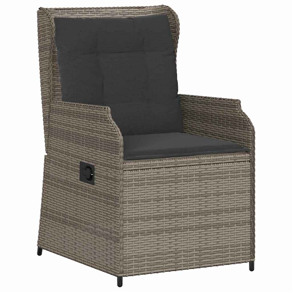 Banco de jardim com almofada 2 pcs Cinzeto Rattan Sintético