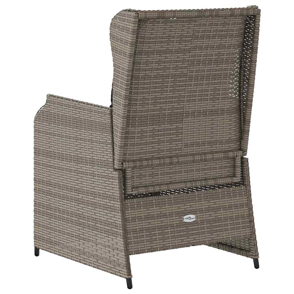 Banco de jardim com almofada 2 pcs Cinzeto Rattan Sintético