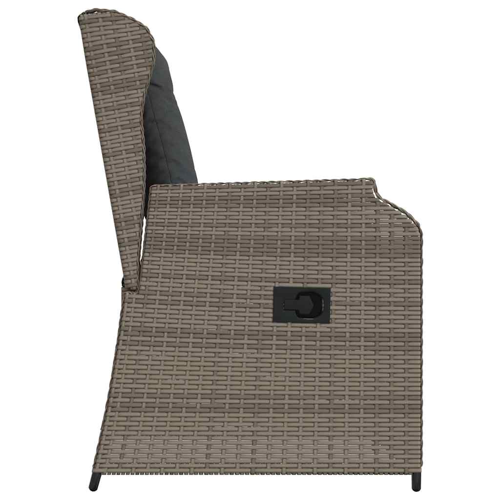 Banco de jardim com almofada 2 pcs Cinzeto Rattan Sintético
