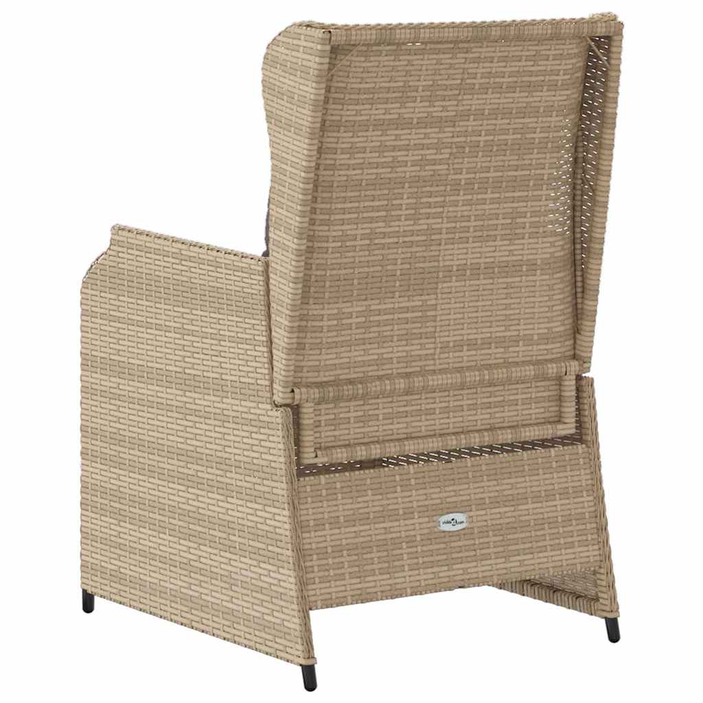 Banco de jardim com almofada 2 pcs Bege Rattan Sintético