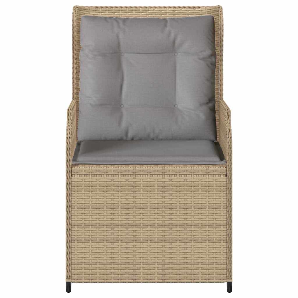 Banco de jardim com almofada 2 pcs Bege Rattan Sintético