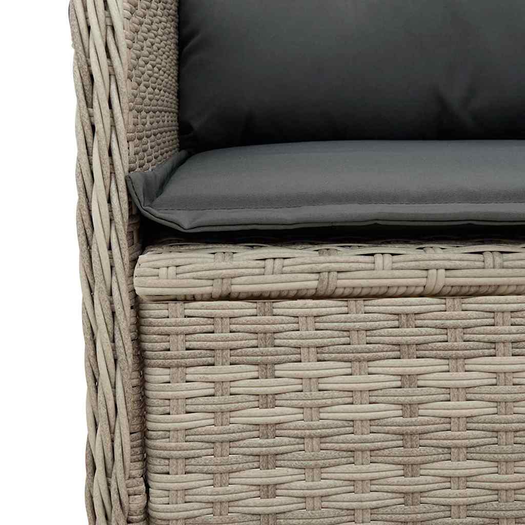 Banco de jardim 2 pcs Cinzento-claro Rattan Sintético