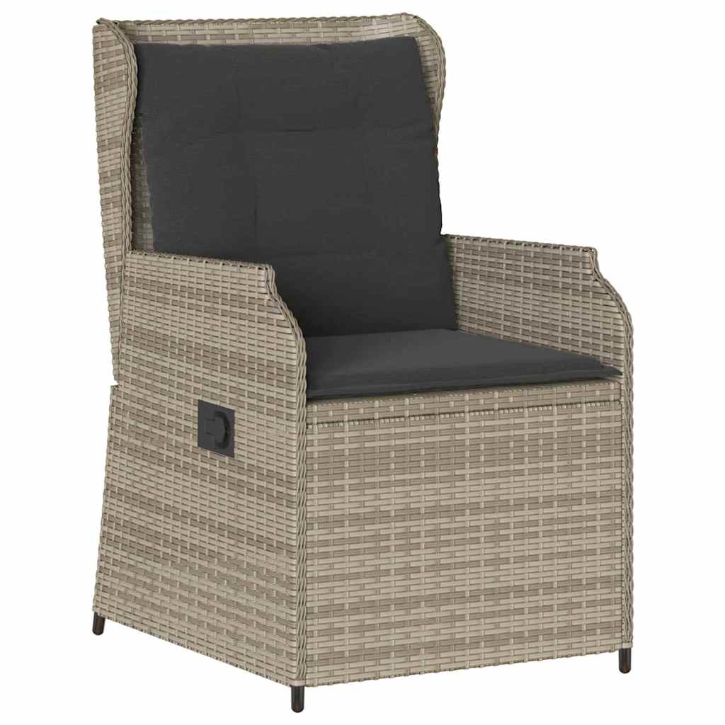 Banco de jardim 2 pcs Cinzento-claro Rattan Sintético