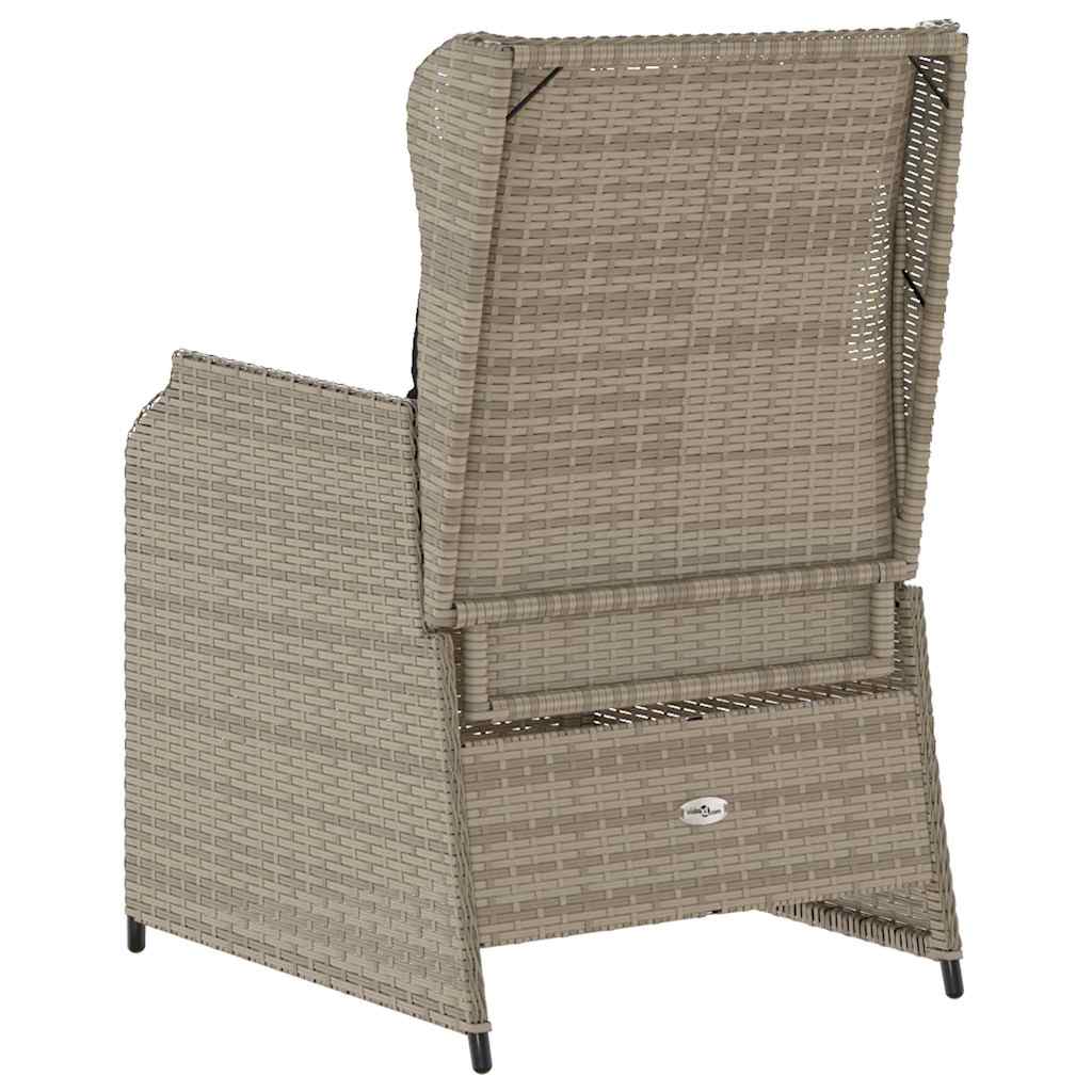 Banco de jardim 2 pcs Cinzento-claro Rattan Sintético