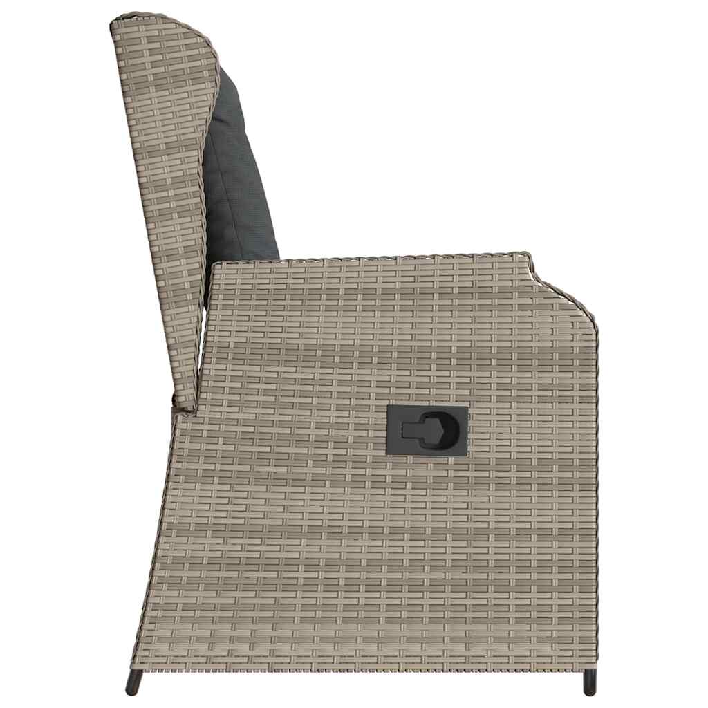 Banco de jardim 2 pcs Cinzento-claro Rattan Sintético