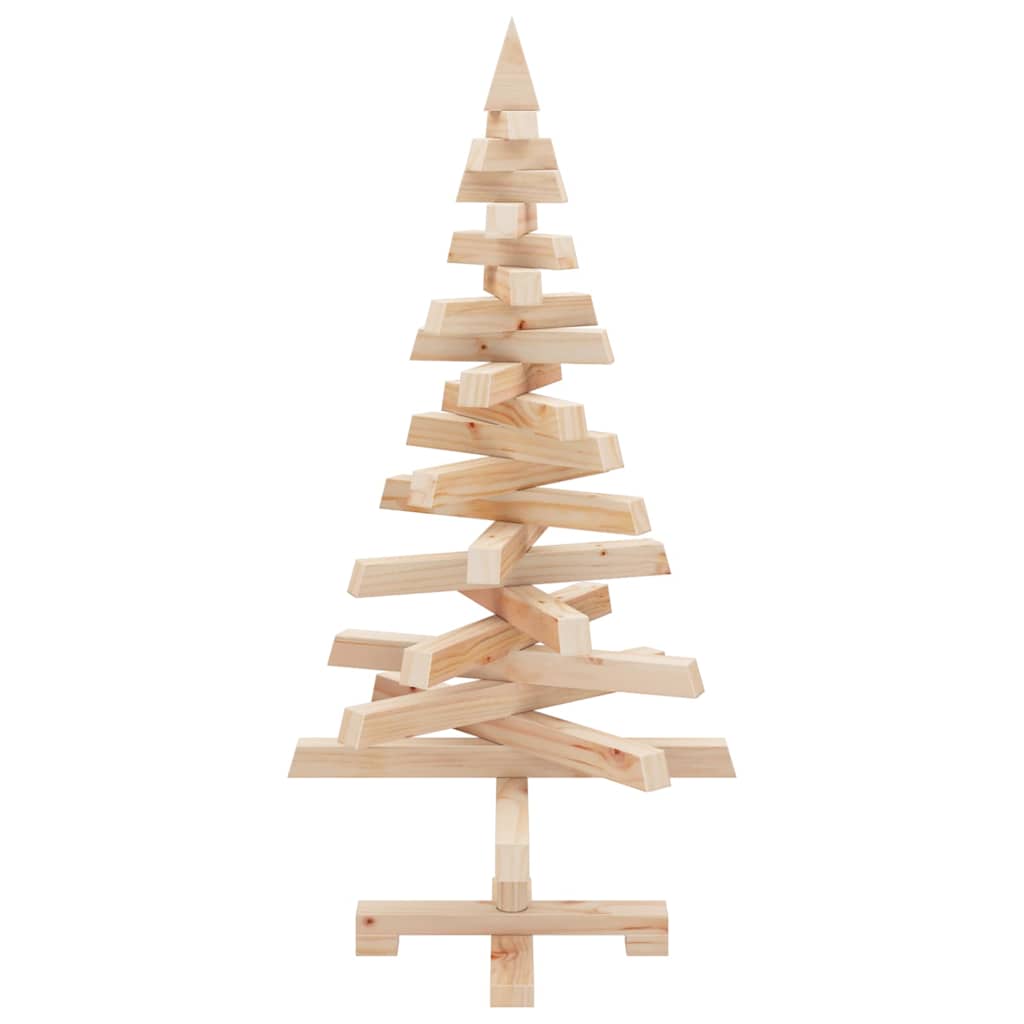 Árvores de Natal Natural 90 cm Madeira de pinho maciça