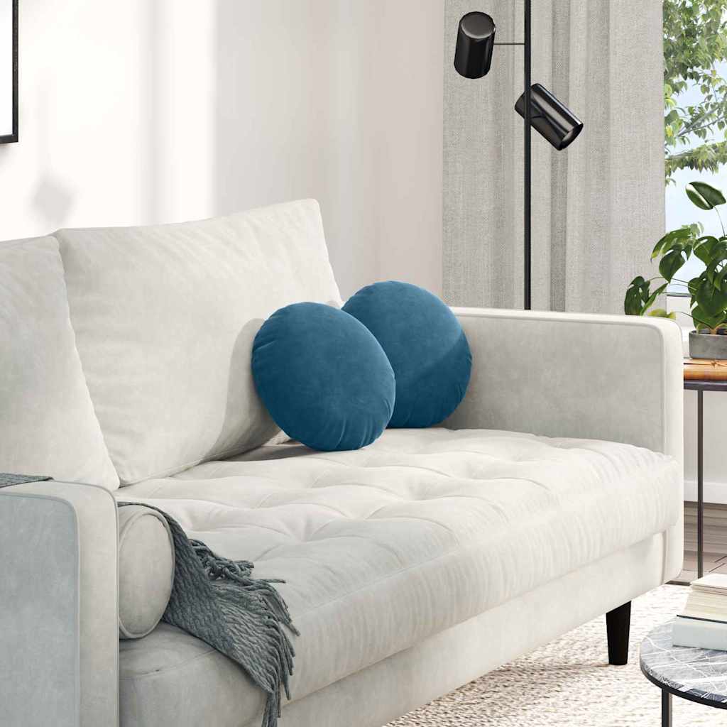 Almofadas de Assento 2 pcs Amarelo Ø80 x 29 cm Veludo