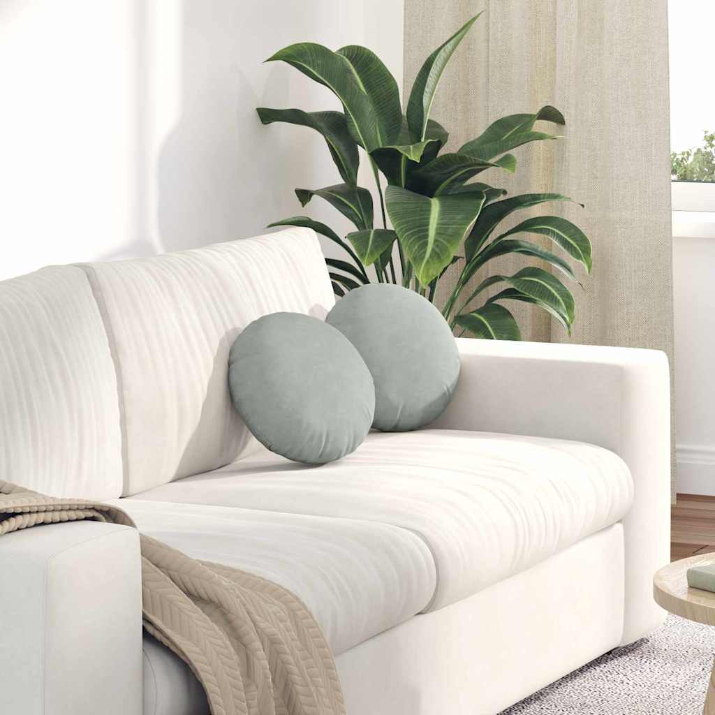 Almofadas de Assento 2 pcs Amarelo Ø80 x 29 cm Veludo