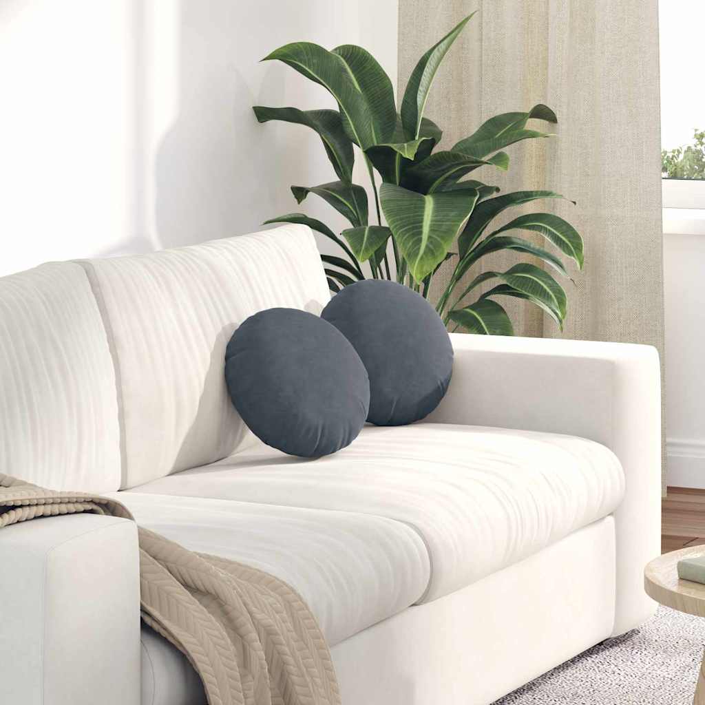 Almofadas de Assento 2 pcs Amarelo Ø80 x 29 cm Veludo