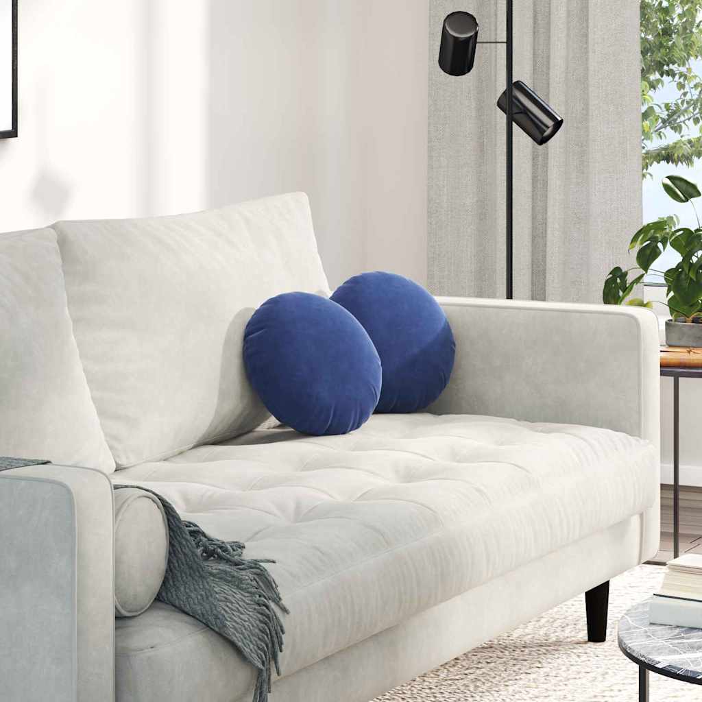 Almofadas de Assento 2 pcs Amarelo Ø80 x 29 cm Veludo