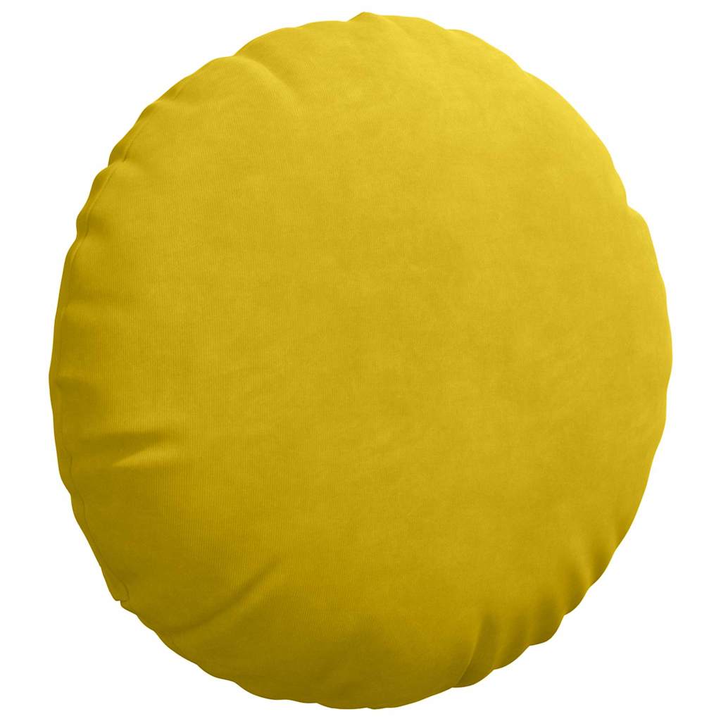 Almofadas de Assento 2 pcs Amarelo Ø80 x 29 cm Veludo