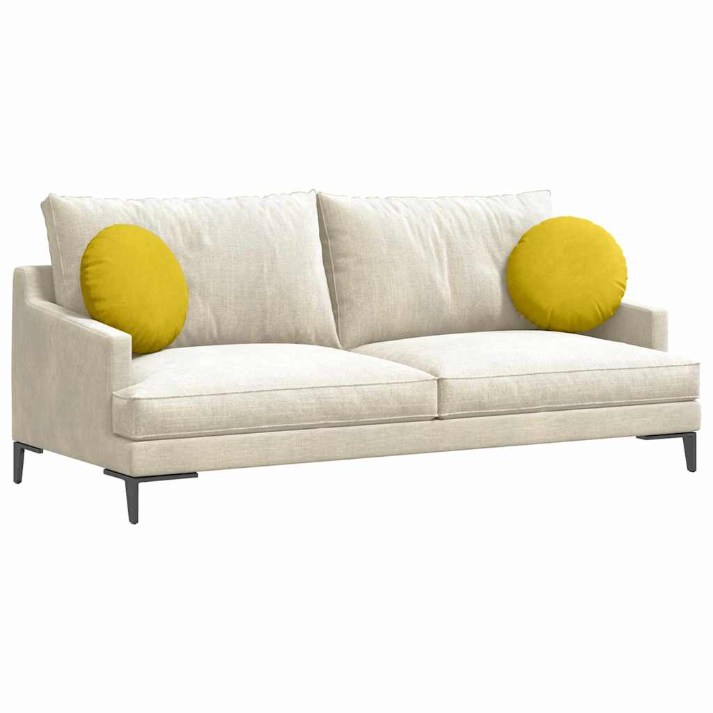 Almofadas de Assento 2 pcs Amarelo Ø80 x 29 cm Veludo