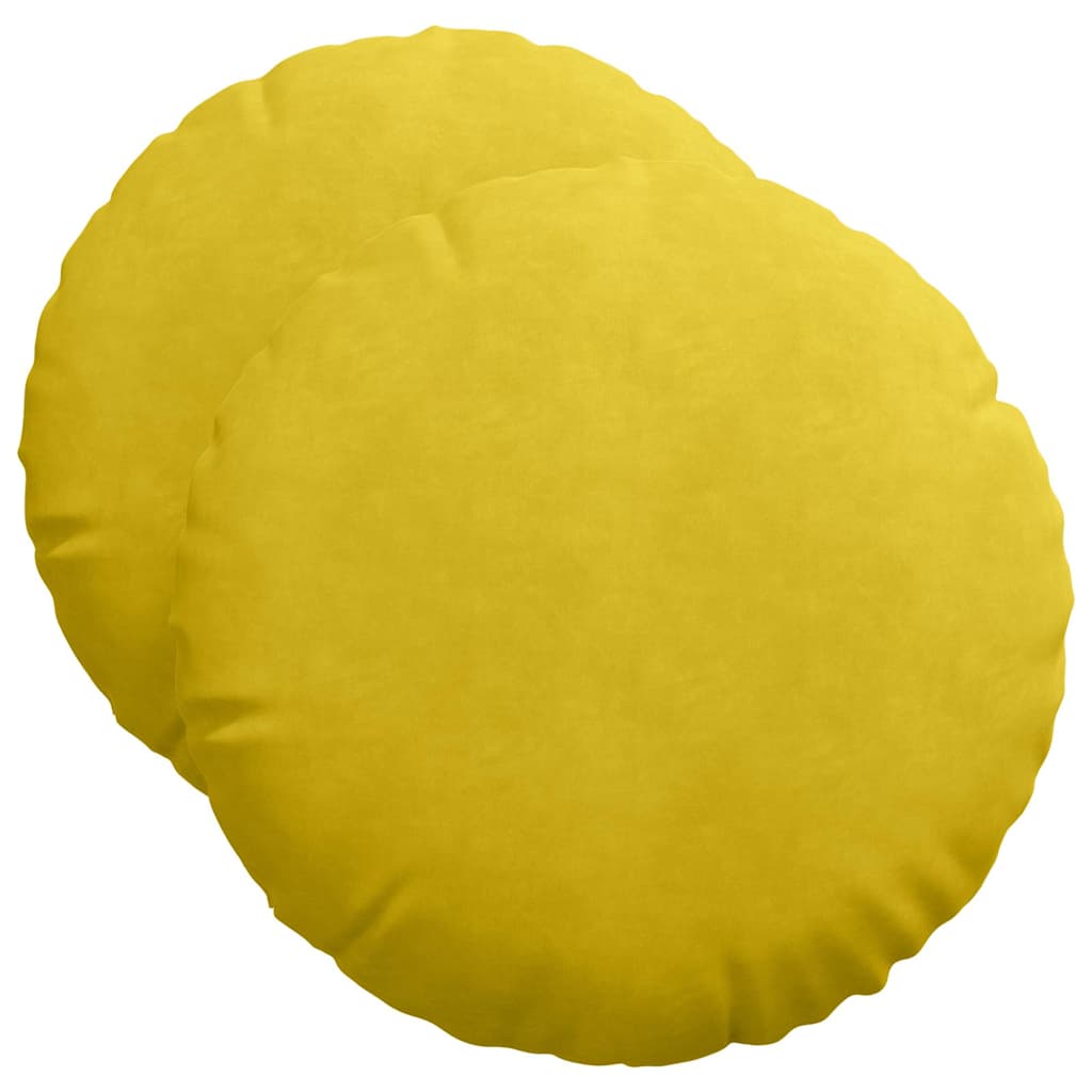 Almofadas de Assento 2 pcs Amarelo Ø80 x 29 cm Veludo